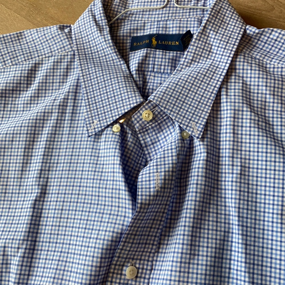 Polo by Ralph Lauren Blue and White Gingham Button-Down Shirt